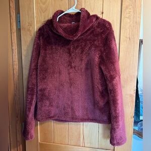 Joylab Fuzzy Sweater Maroon Size Medium